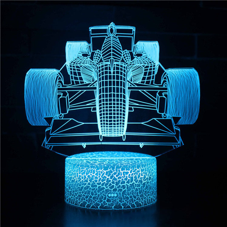 Sportbil serie 3d nattlampa LED stereo ljus illusion lampa USB sängbordslampa modelleringslampa dimmer | Veska