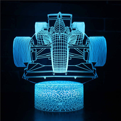 Sportbil serie 3d nattlampa LED stereo ljus illusion lampa USB sängbordslampa modelleringslampa dimmer | Veska