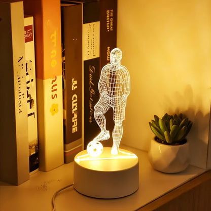 SportGlow Lampa - 3D Fotboll Illusion Bordslampa Veska
