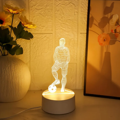 SportGlow - LED Bordsbordslampa med 3D Fotboll Design Veska