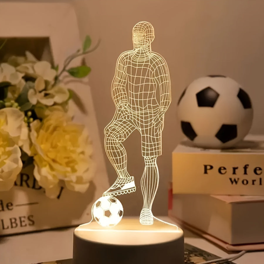 SportGlow - LED Bordsbordslampa med 3D Fotboll Design Veska