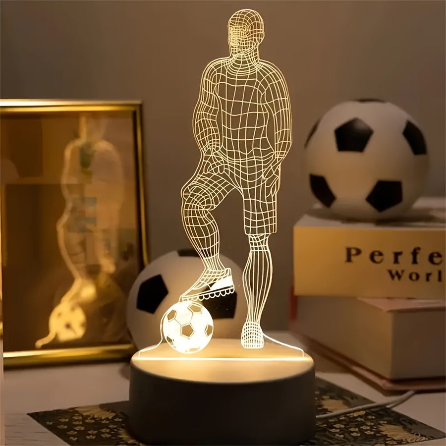 SportGlow - LED Bordsbordslampa med 3D Fotboll Design Veska
