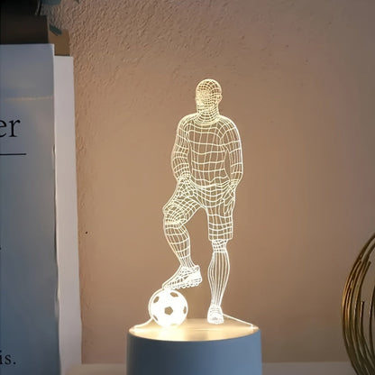 SportGlow - LED Bordsbordslampa med 3D Fotboll Design Veska
