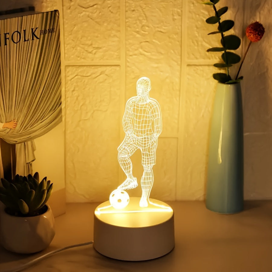 SportGlow - LED Bordsbordslampa med 3D Fotboll Design Veska