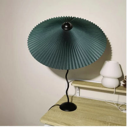 Squiggle Umbrella Table Lamp – Modern Twirl Design med kromfinish | Veska Teal Svart