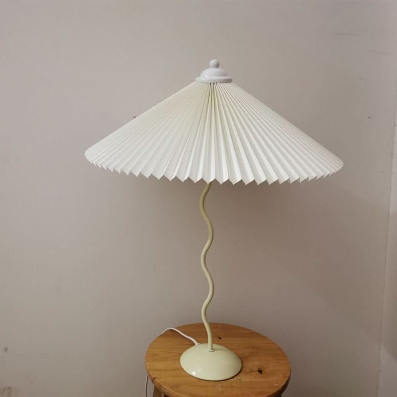 Squiggle Umbrella Table Lamp – Modern Twirl Design med kromfinish | Veska Vit