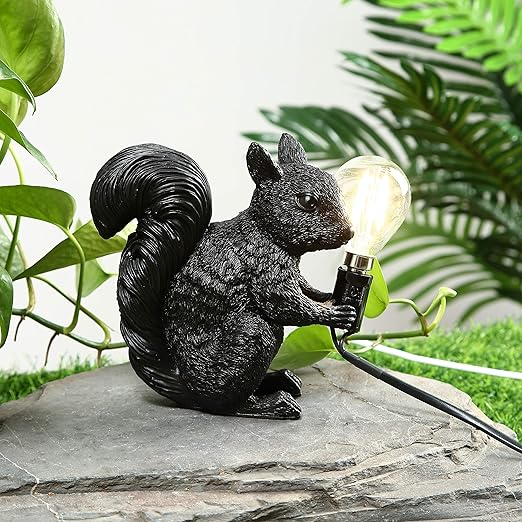 SquirrelGlow LED Bordslampa | Söt Design & Varm Ljus för Barn/Rum | Veska