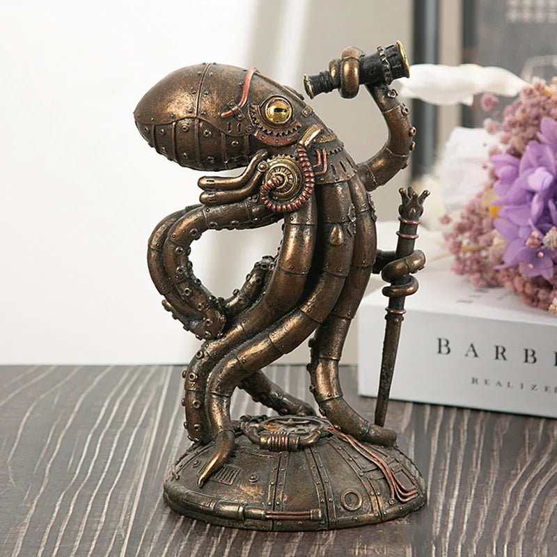 Steampunk Bläckfisk Mekaniska Resenär Figurer Heminredning | Veska