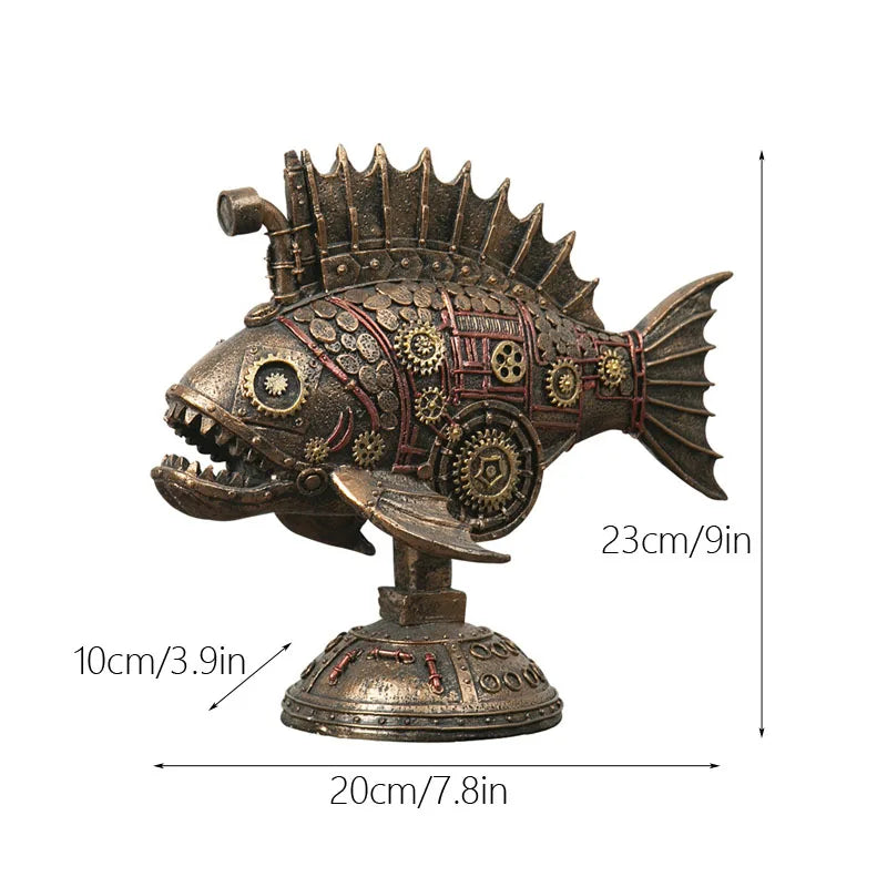 Steampunk Mekanisk Blackfish Figurine | Veska Standardtitel