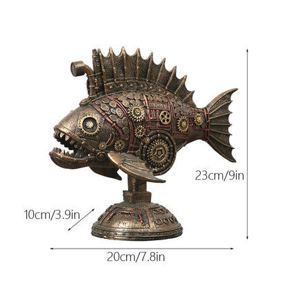 Steampunk Mekanisk Blackfish Figurine | Veska Standardtitel