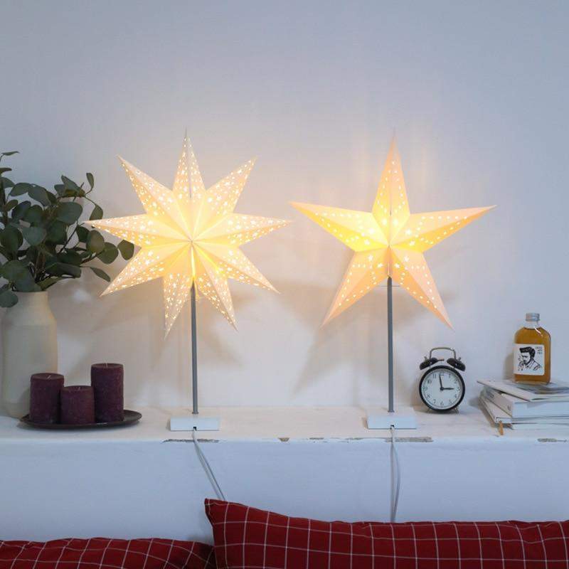 StellarGlow | Strålande LED Stjärn Lampa – Träbas Ambientljus för Sovrum & Vardagsrum Dekor | Veska