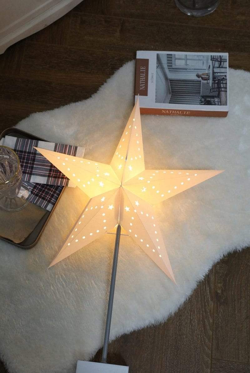 StellarGlow | Strålande LED Stjärn Lampa – Träbas Ambientljus för Sovrum & Vardagsrum Dekor | Veska