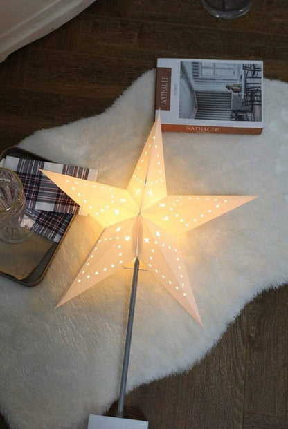 StellarGlow | Strålande LED Stjärn Lampa – Träbas Ambientljus för Sovrum & Vardagsrum Dekor | Veska
