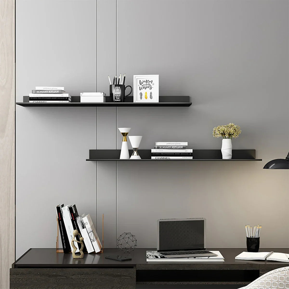 Stilren Aluminium Flytande Hylla Lösning | Veska