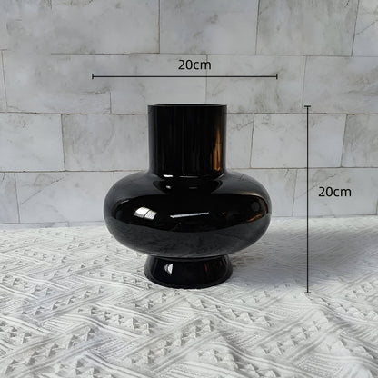 Subtil Rund Glas Vasen | Veska Medium Svart