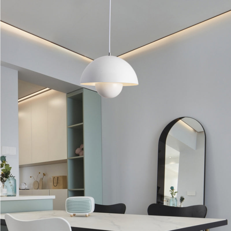 Suspension Auroraglo V2 - Modern lampa i form av en Veskaomkruka för sovrum, LED belysning, skandinavisk design | Veska