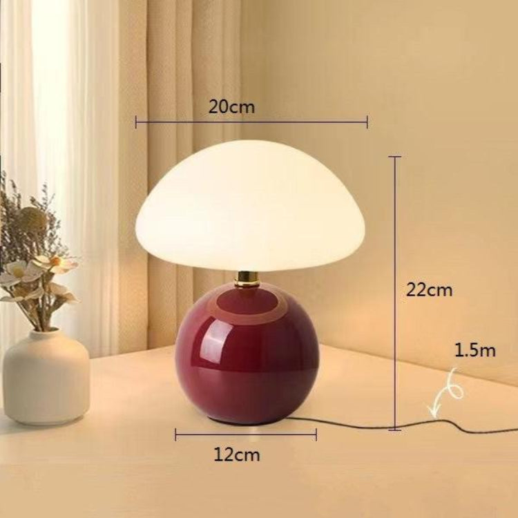 Svamformad Bordslampa – Elegant Fransk Grädd-lampa för ett Mysigt Sovrum | Veska