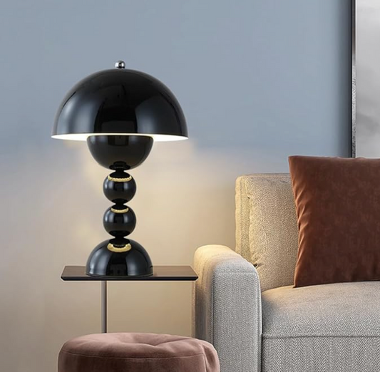Svamp Dimbar LED Bordslampa | USB Uppladdningsbar | Veska Svart