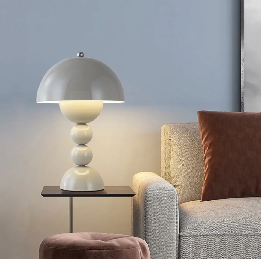 Svamp Dimbar LED Bordslampa | USB Uppladdningsbar | Veska Vit