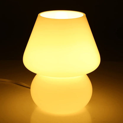 Svamp lampa, Glas svamp sänglampor Genomskinlig Murano Vintage stil Randig liten sängbord lampa Virvlande ljus för heminredning, matsal, vardagsrum, sovrum, present | Veska Ljusgul