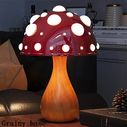 Svamp Lampa – Retro LED Bordslampa i Svampdesign för Mysiga Inomhusutrymmen | Veska Brun bas