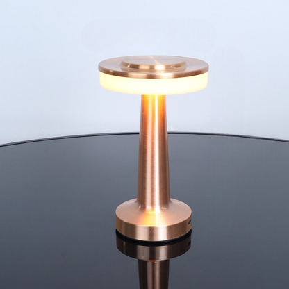 Svart LED-bordslampa med metallfinish – Modern belysning för vardagsrum och kontor, Varmt ljus | Veska Roséguld