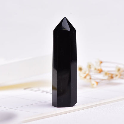 Svart Obsidian Kristall Punkt Torn | Veska