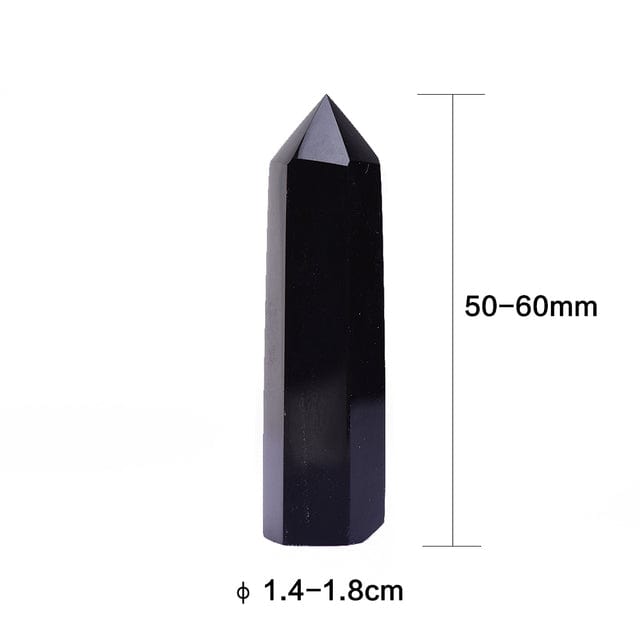 Svart Obsidian Kristall Punkt Torn | Veska 5-6cm 1.9"-2.3"