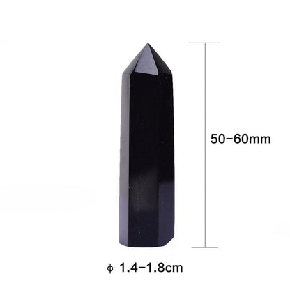 Svart Obsidian Kristall Punkt Torn | Veska 5-6cm 1.9"-2.3"