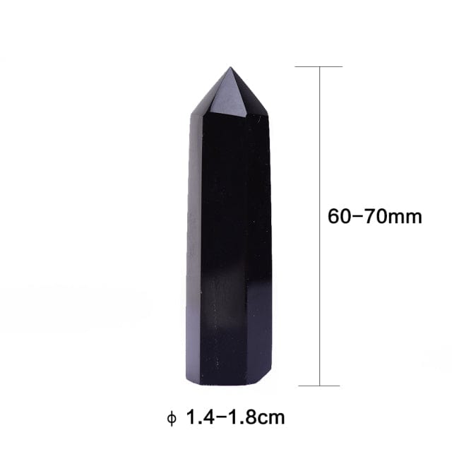 Svart Obsidian Kristall Punkt Torn | Veska 6-7cm 2.4''-2.7'