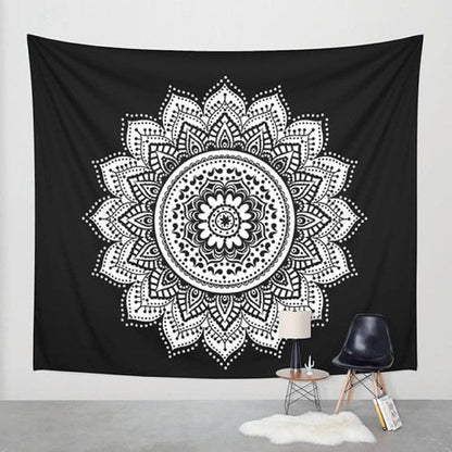 Svart och Vitt Mandala Tapestry | Veska