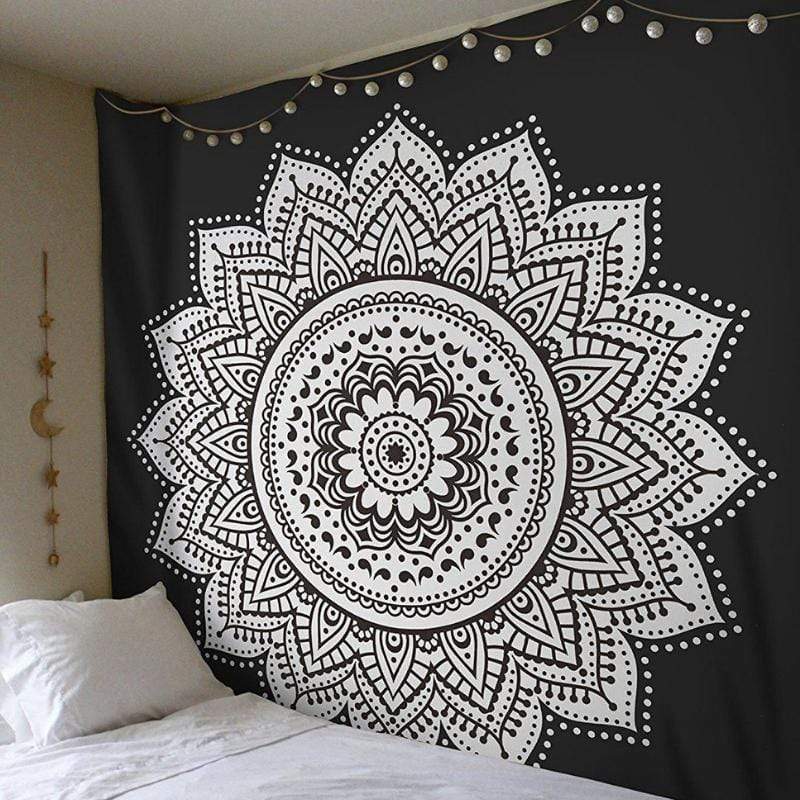 Svart och Vitt Mandala Tapestry | Veska