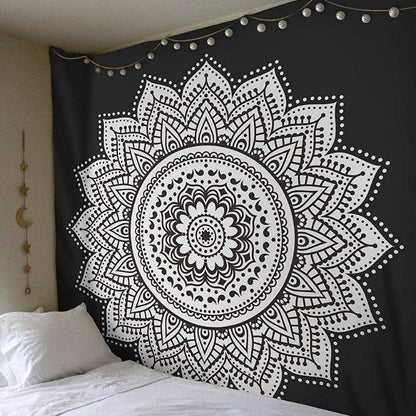 Svart och Vitt Mandala Tapestry | Veska