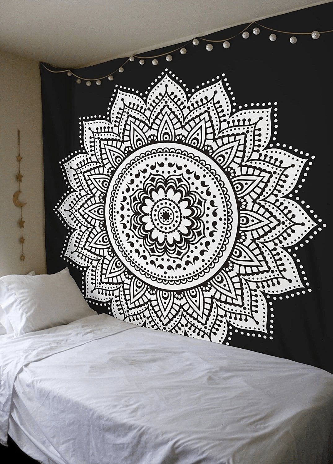 Svart och Vitt Mandala Tapestry | Veska