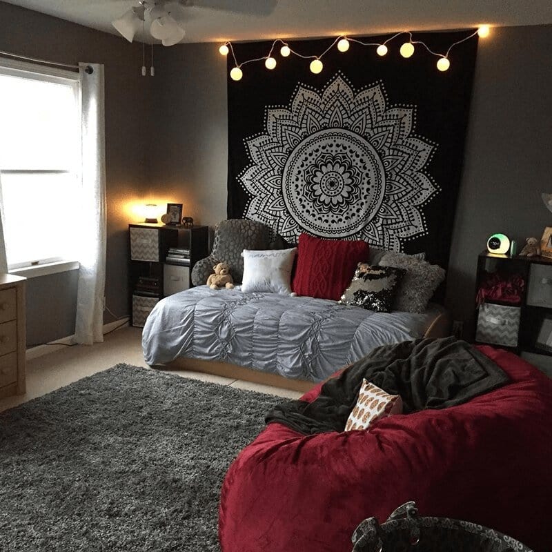 Svart och Vitt Mandala Tapestry | Veska