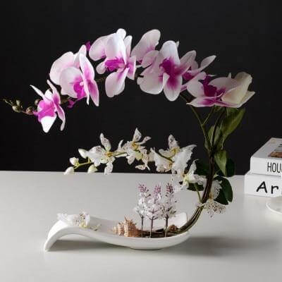Syntetiska fjärilsorkidéer blomsteruppsättning | Veska stil 3--A3