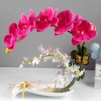 Syntetiska fjärilsorkidéer blomsteruppsättning | Veska style8--A8