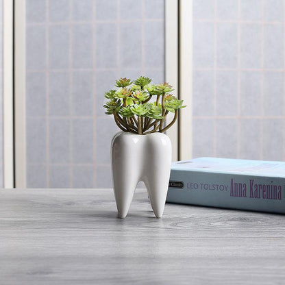 Tandform Vit Keramisk Modern Blomkruka | Veska