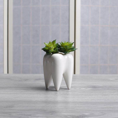 Tandform Vit Keramisk Modern Blomkruka | Veska