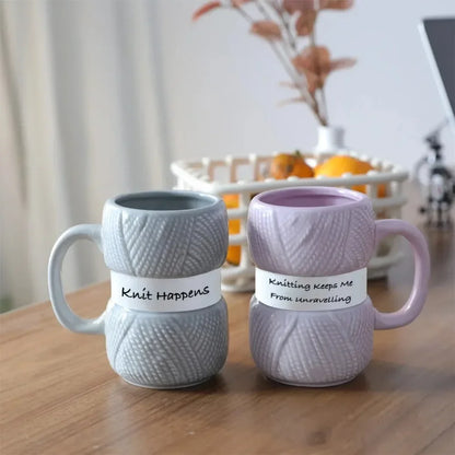 Texturerad Stickad Keramisk Mugg | Veska