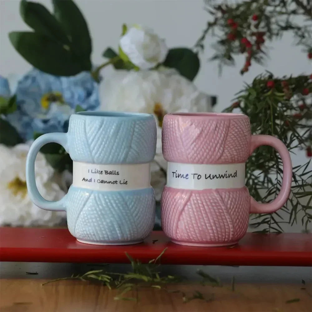 Texturerad Stickad Keramisk Mugg | Veska