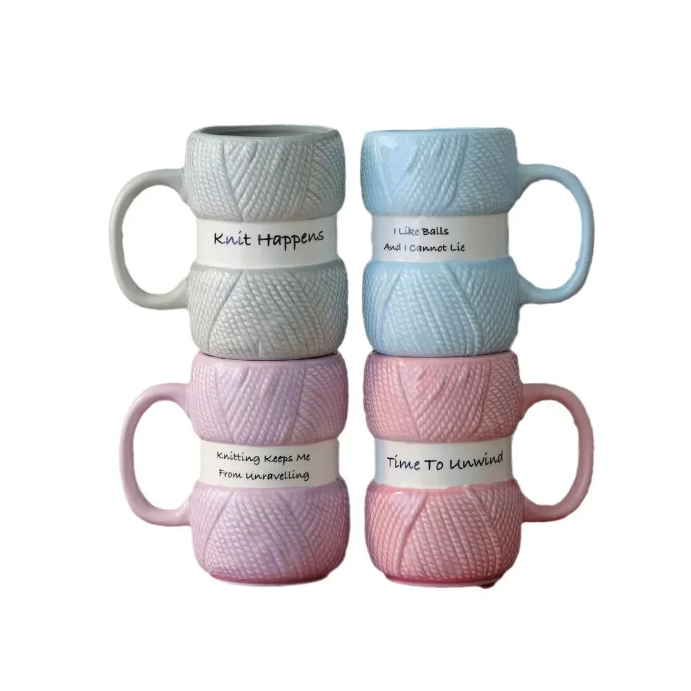 Texturerad Stickad Keramisk Mugg | Veska