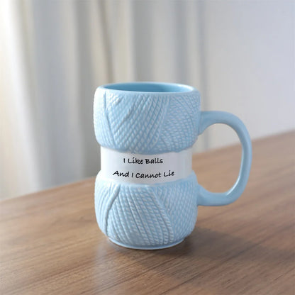 Texturerad Stickad Keramisk Mugg | Veska 301-400ml Blå