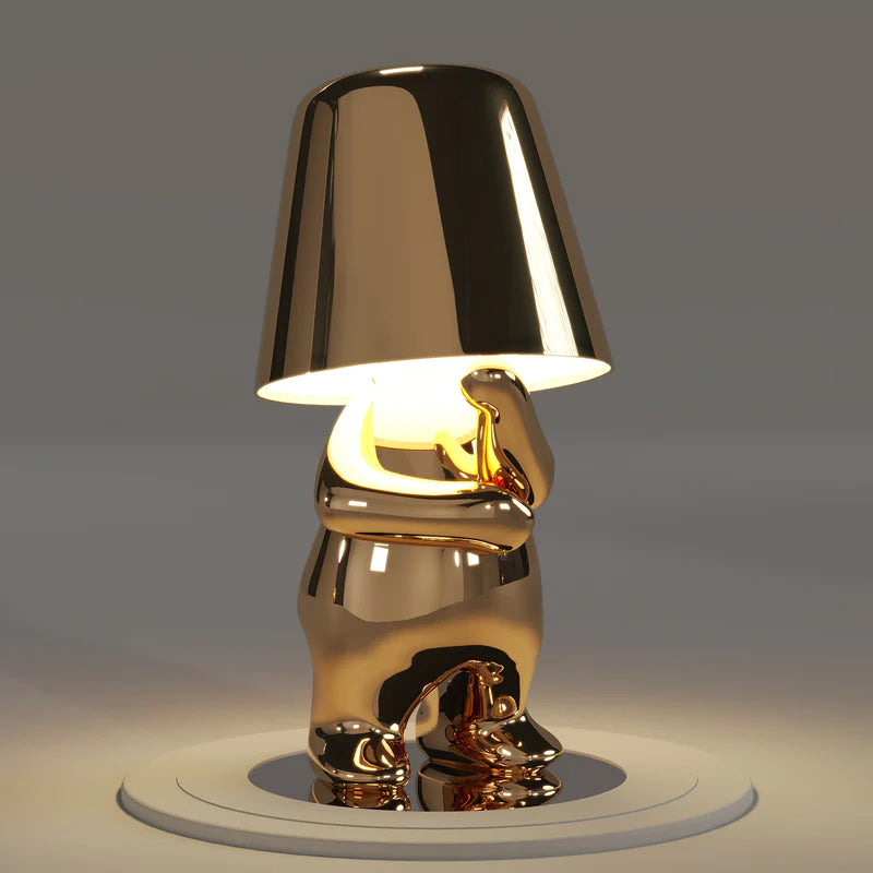 Thinker Liten Guld Man Bordslampa | Veska Stående B