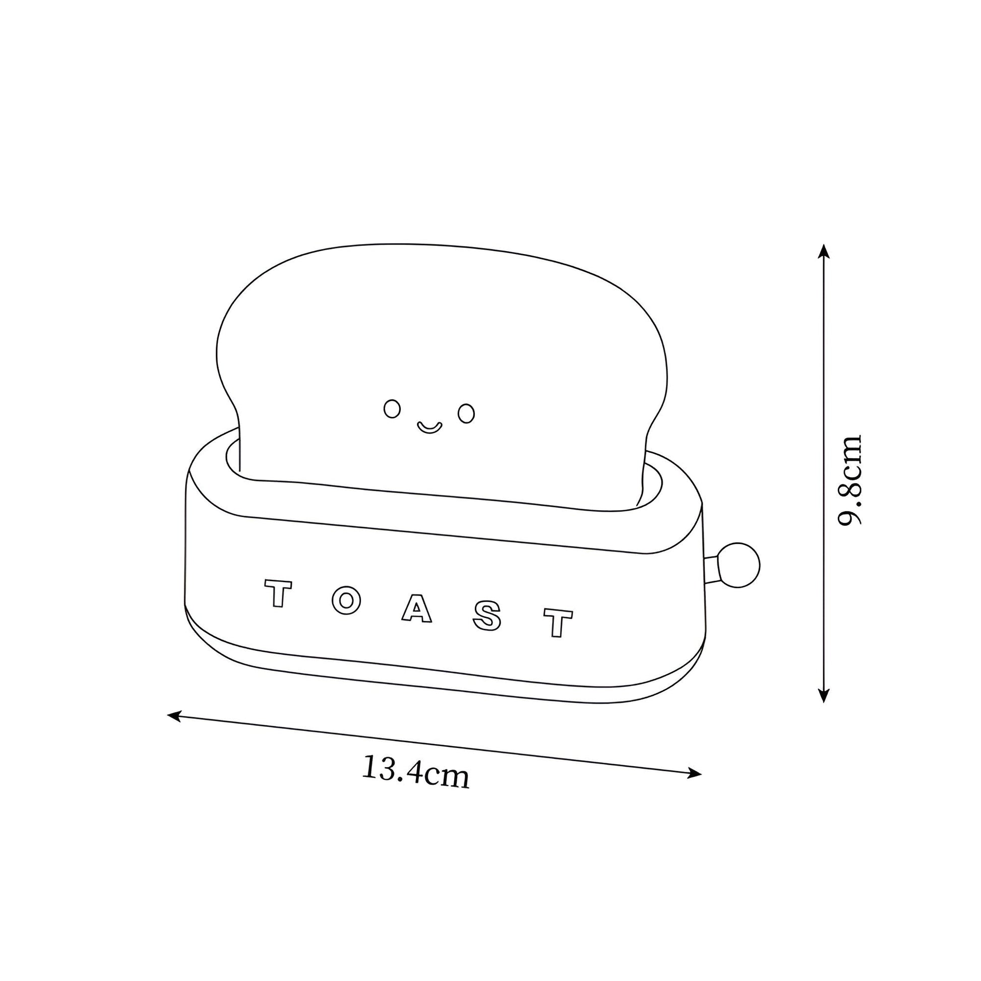 TinyToast Bordslampa – Portabel Brödrost-formad Nattlampa med Dimbar LED & USB-port | Veska