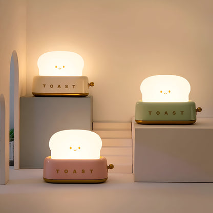 TinyToast Bordslampa – Portabel Brödrost-formad Nattlampa med Dimbar LED & USB-port | Veska