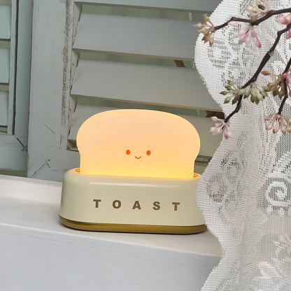 TinyToast Bordslampa – Portabel Brödrost-formad Nattlampa med Dimbar LED & USB-port | Veska