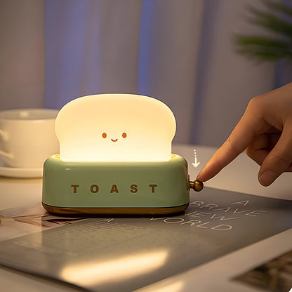 TinyToast Bordslampa – Portabel Brödrost-formad Nattlampa med Dimbar LED & USB-port | Veska