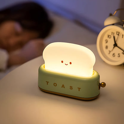 TinyToast Bordslampa – Portabel Brödrost-formad Nattlampa med Dimbar LED & USB-port | Veska
