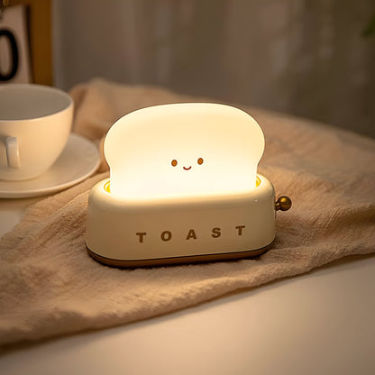 TinyToast Bordslampa – Portabel Brödrost-formad Nattlampa med Dimbar LED & USB-port | Veska